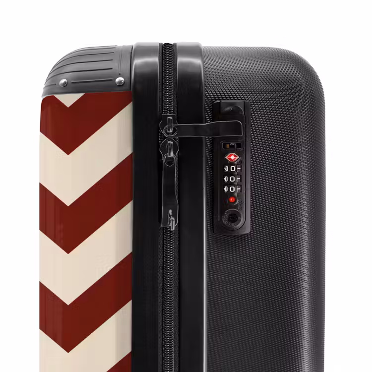 Koffer - Zickzackmuster in Rot und Creme — 5