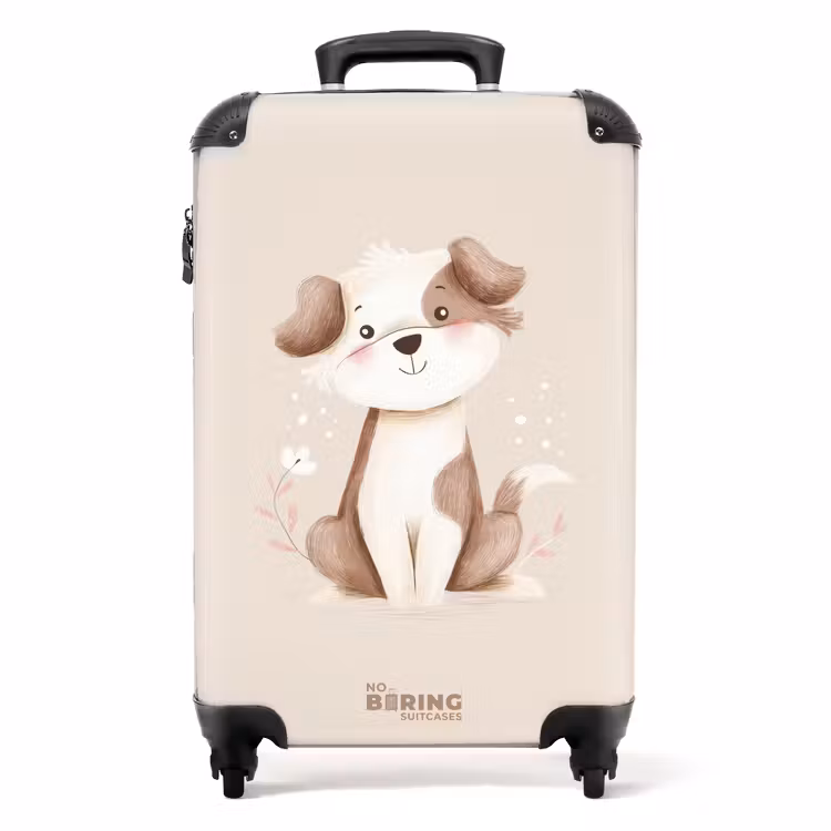 Koffer - Hund in Braun und Beige — 1