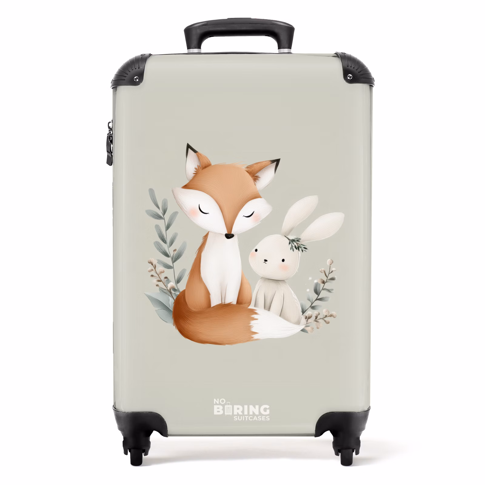 Koffer - Fuchs und Kaninchen umgeben von grünen Blättern — 1