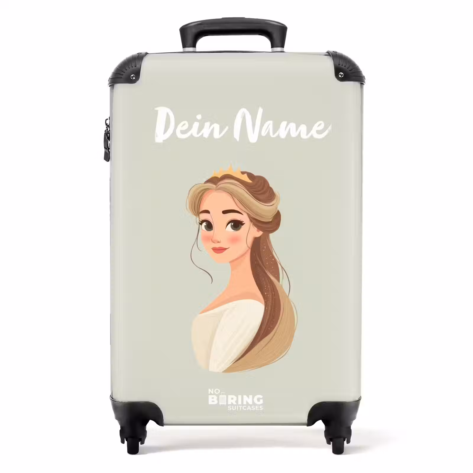 Koffer mit Name - Prinzessin mit Diadem in Grün — 1