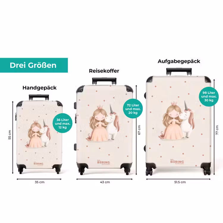 Koffer - Prinzessin und ein Einhorn in Pastellfarben — 3