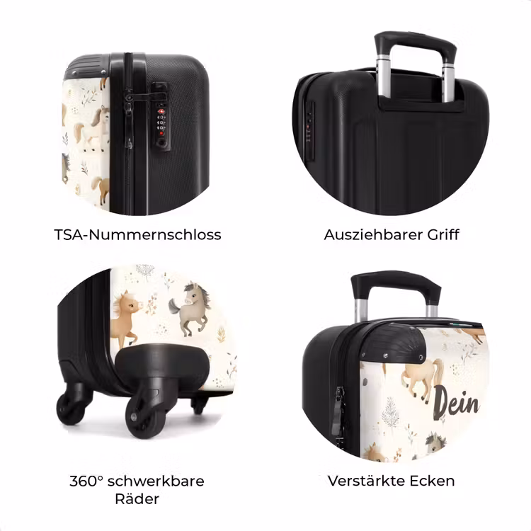 Koffer mit Name - Fohlenmuster in Beige und Braun — 8