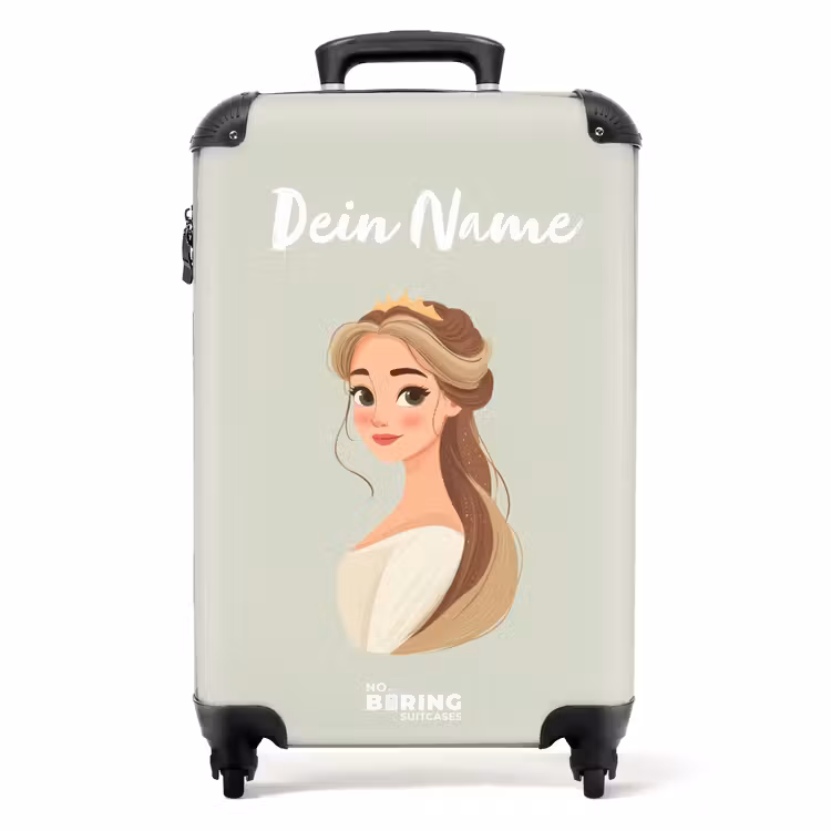 Koffer mit Name - Prinzessin mit Diadem in Grün — 1