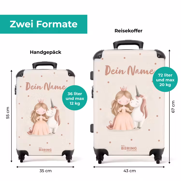 Koffer mit Name - Prinzessin und Einhorn in Pastellfarben — 7