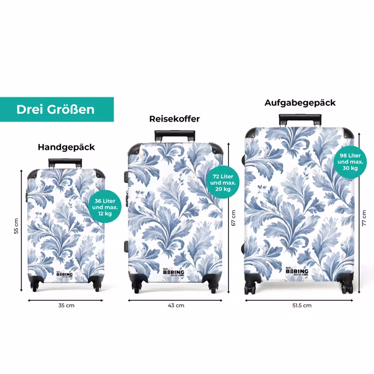 Koffer - Barockes Blattmuster blau — 3