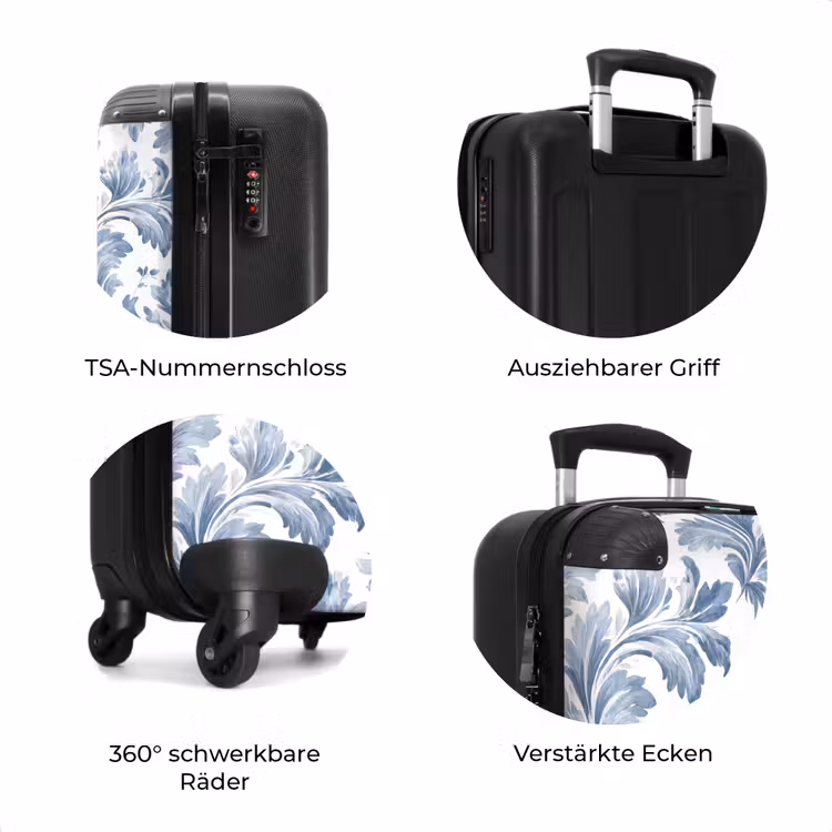 Koffer - Barockes Blattmuster blau — 8