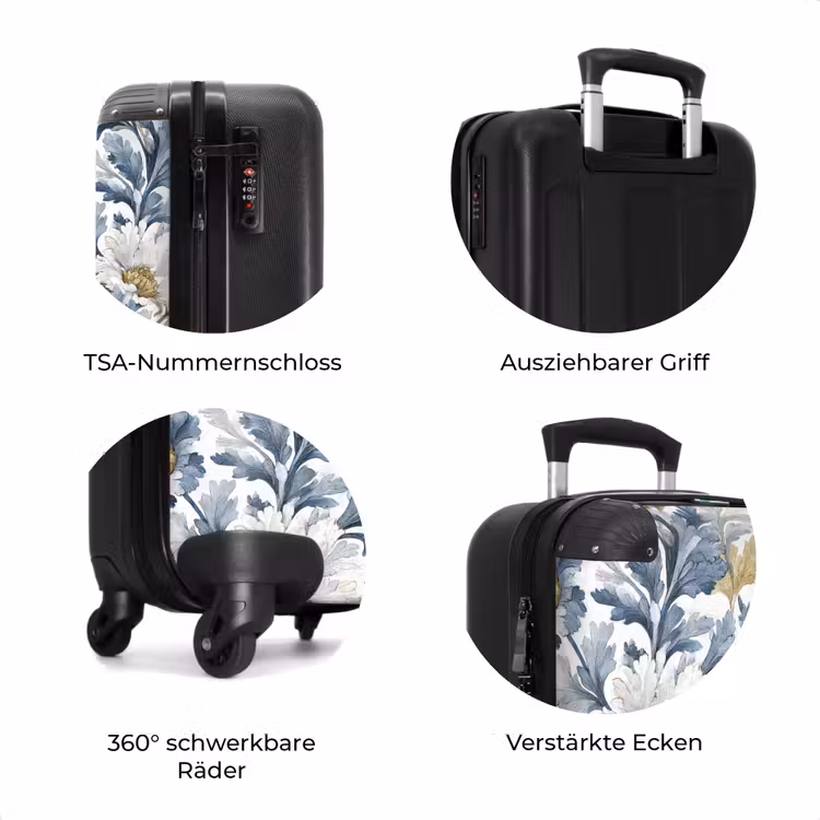 Koffer - Barockes florales Muster blau — 8