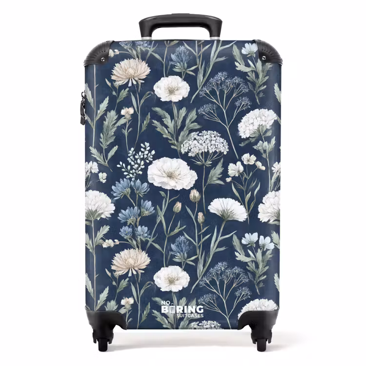 Koffer - Blumenmuster blau — 1