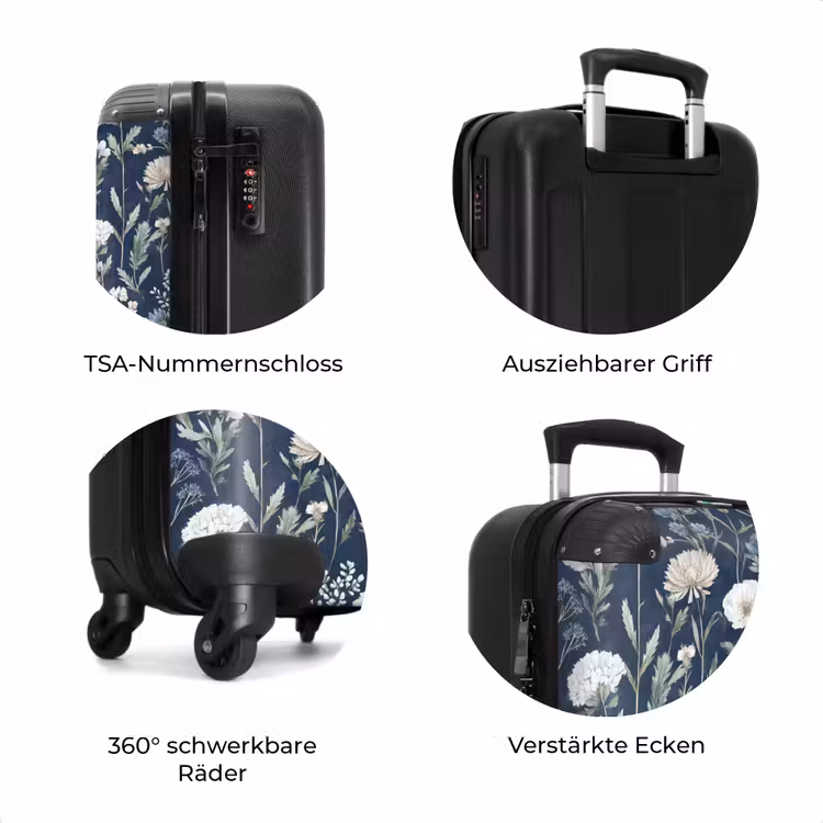 Koffer - Blumenmuster blau — 8