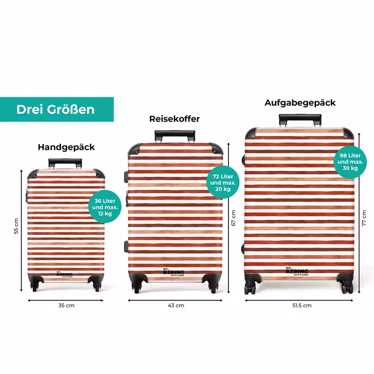 Koffer - Streifendesign rot — 3