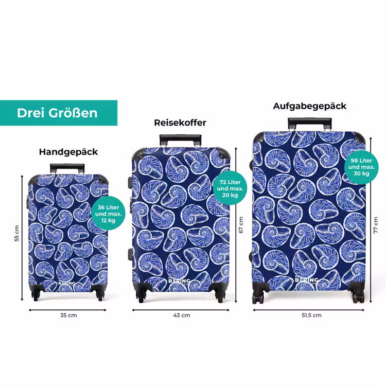 Koffer - Blaues Muschelmuster — 3
