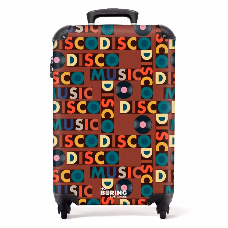 Koffer - Retro Disco 70er Jahre Textmuster bunt — 1