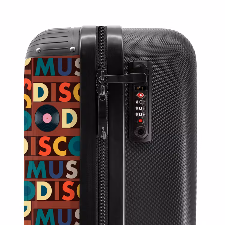 Koffer - Retro Disco 70er Jahre Textmuster bunt — 6