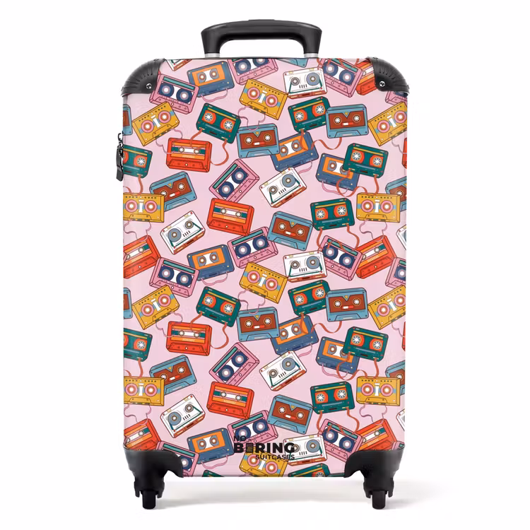 Koffer - Retro-Disco-Kassetten Muster bunt — 1