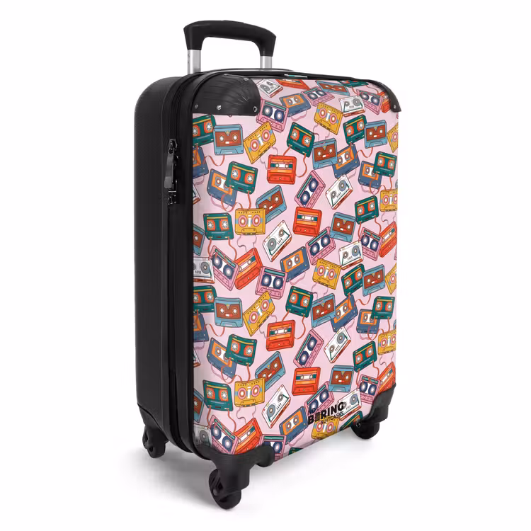 Koffer - Retro-Disco-Kassetten Muster bunt — 2