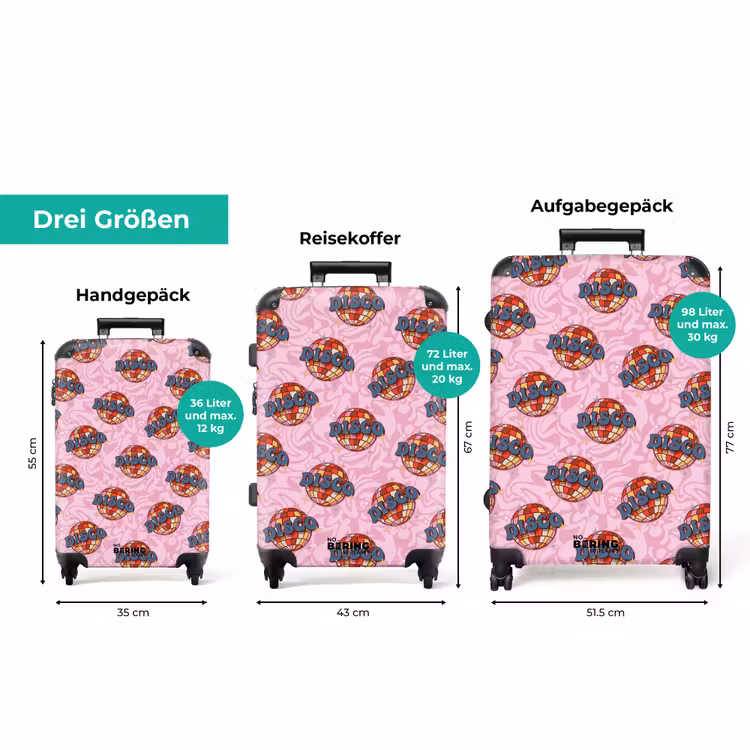 Koffer - Retro-Diskokugel-Muster rosa — 3