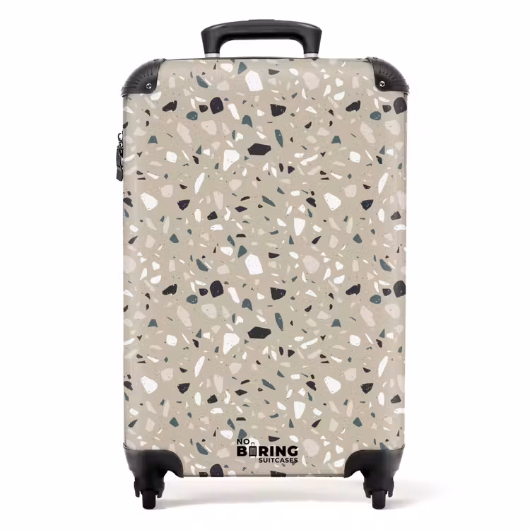 Koffer - Terrazzo-Muster bunt grau grün — 1