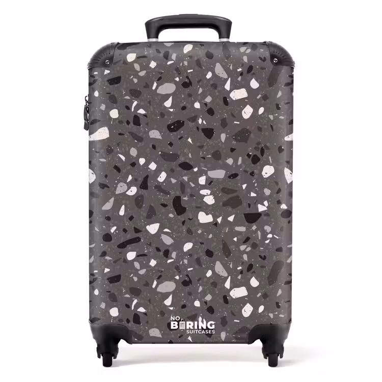 Koffer - Terrazzo-Muster mehrfarbig dunkelgrau — 1