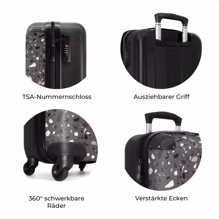 Koffer - Terrazzo-Muster mehrfarbig dunkelgrau — 7