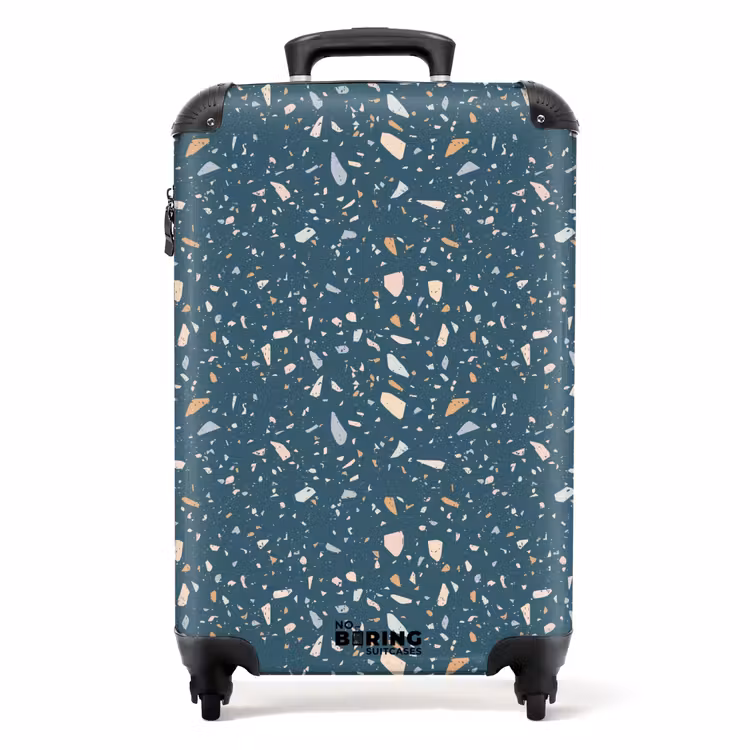 Koffer - Terrazzo-Muster grün mit Pastell — 1