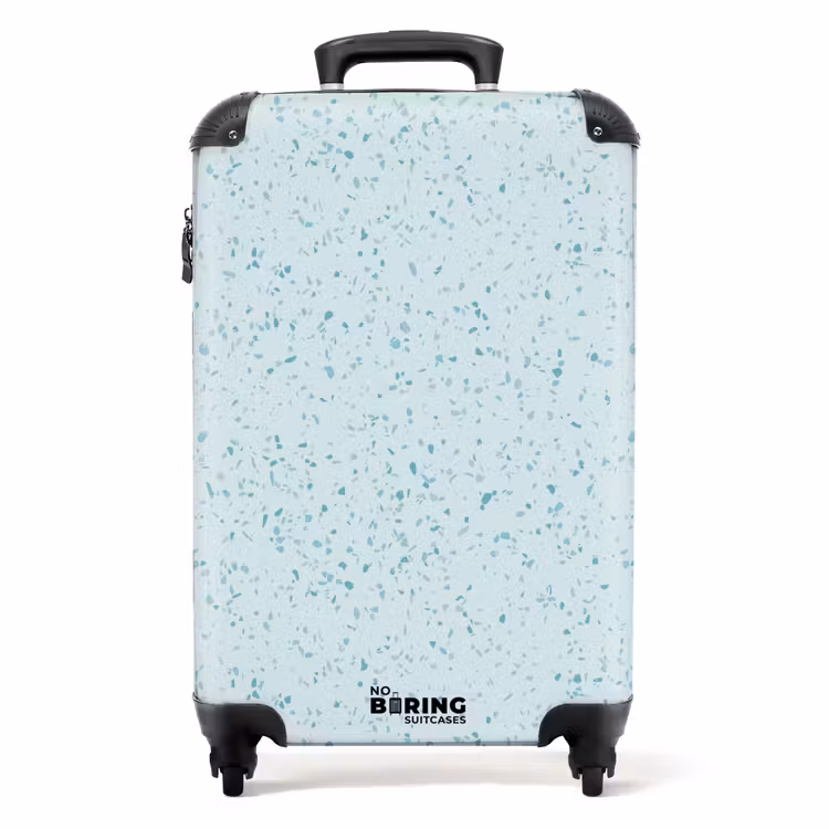 Koffer - Terrazzo-Muster mehrfarbig blau und grün — 1
