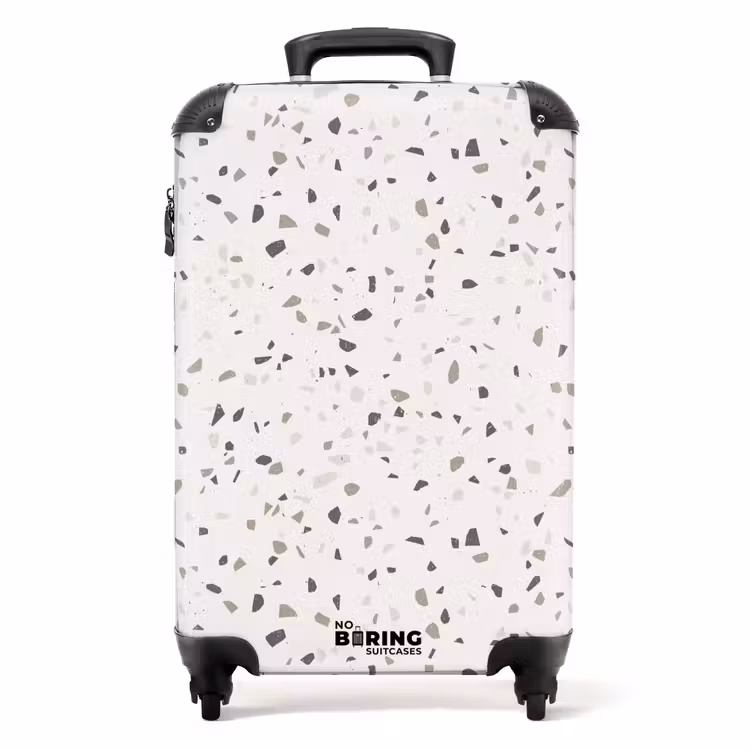 Koffer - Terrazzo-Muster mehrfarbig grau — 1