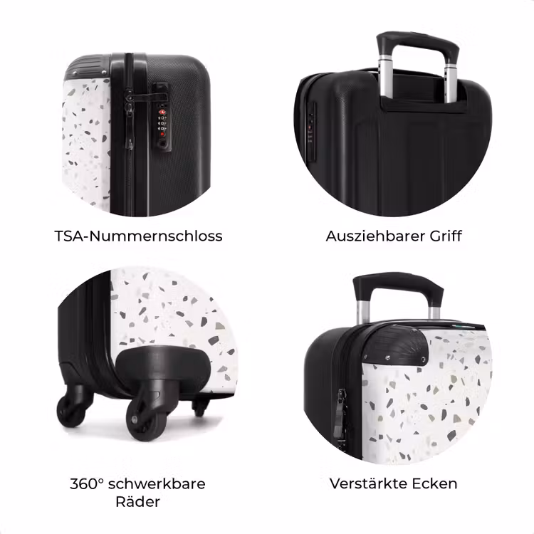 Koffer - Terrazzo-Muster mehrfarbig grau — 7
