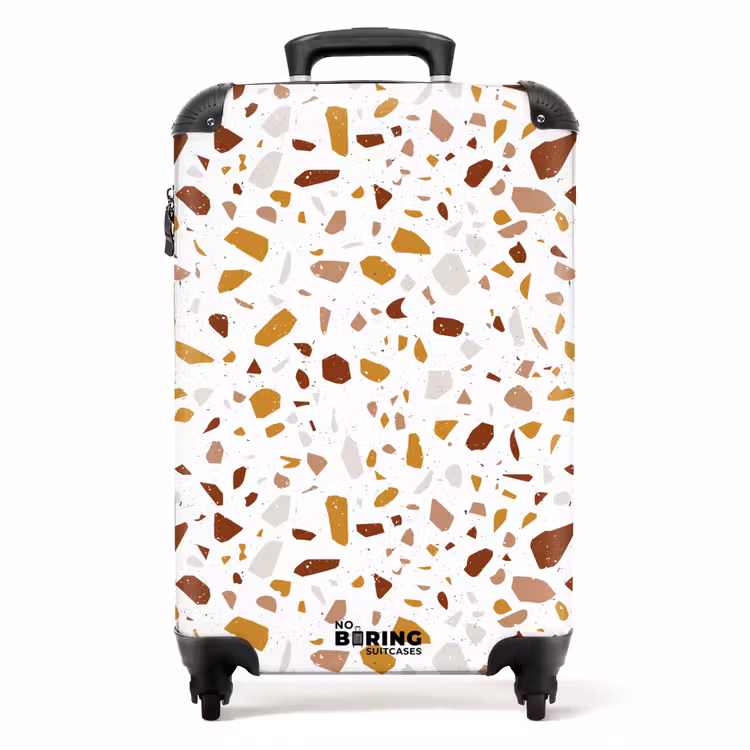 Koffer - Terrazzo-Muster mehrfarbig in Ocker und Rost — 1