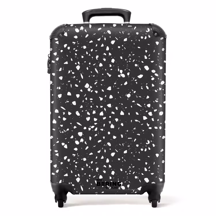 Koffer - Terrazzo-Muster schwarz und weiß — 1