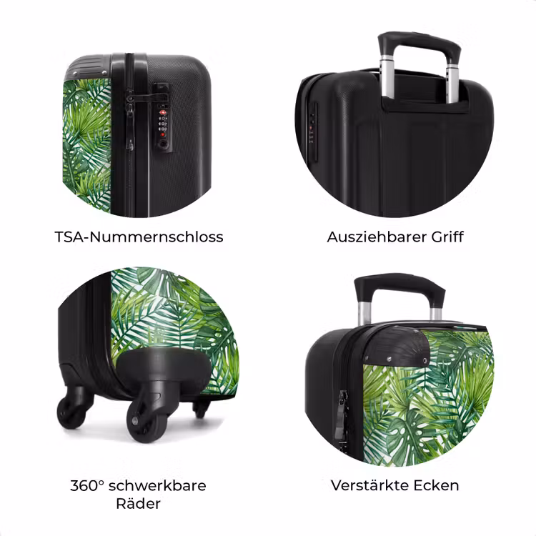 Koffer - Palme verschiedene Blätter gemustert grün — 7
