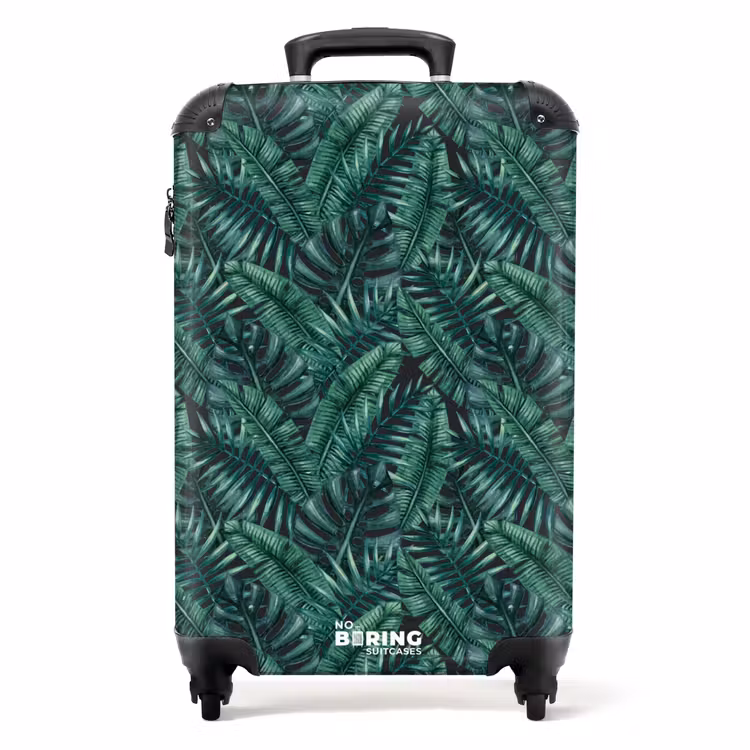 Koffer - Palmenblätter monstera dunkles Muster — 1