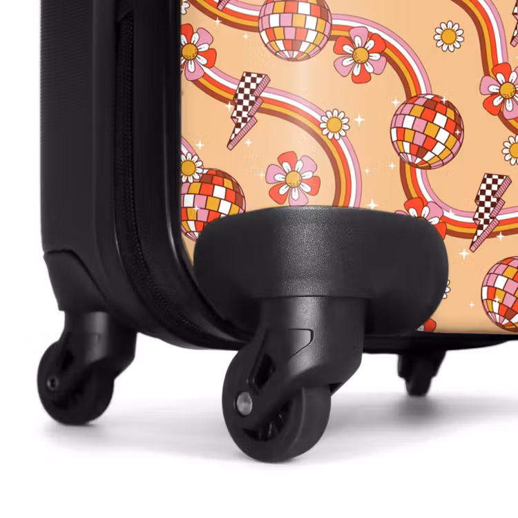Koffer - Retro Disco 70er Jahre Blumenmuster bunt — 7