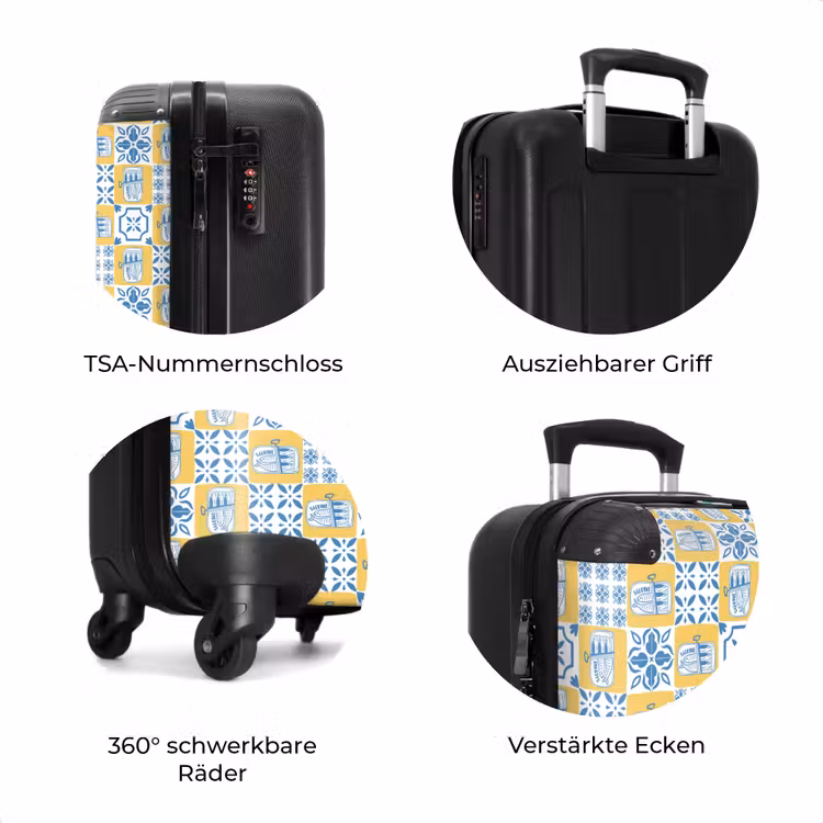 Koffer - Kachelmuster blau gelb — 7