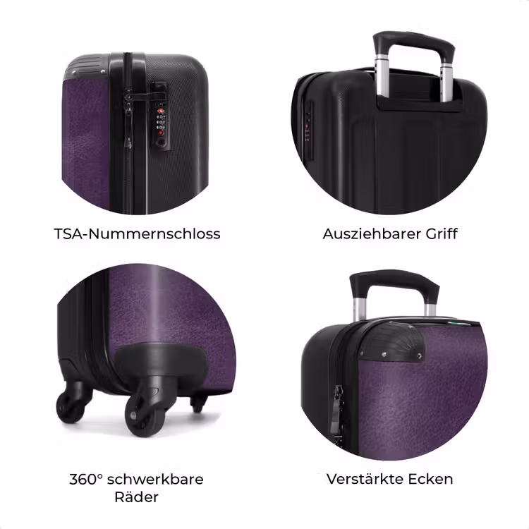 Koffer - Lederoptik aubergine lila — 7