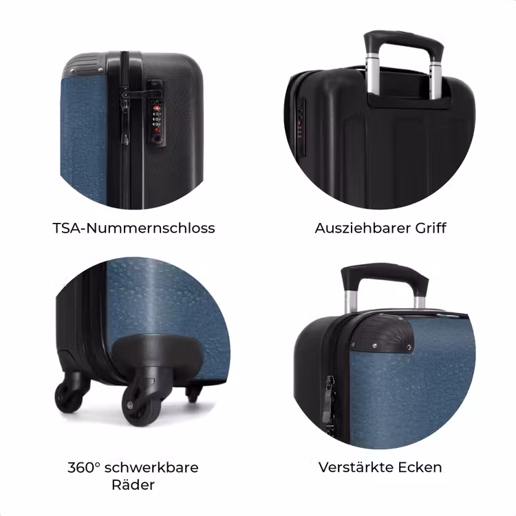 Koffer - Lederoptik grau blau — 7