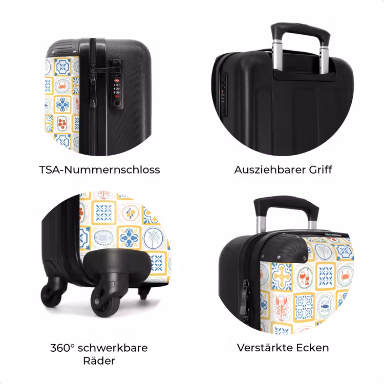 Koffer - Italienisch Fliese Druck gelb — 7