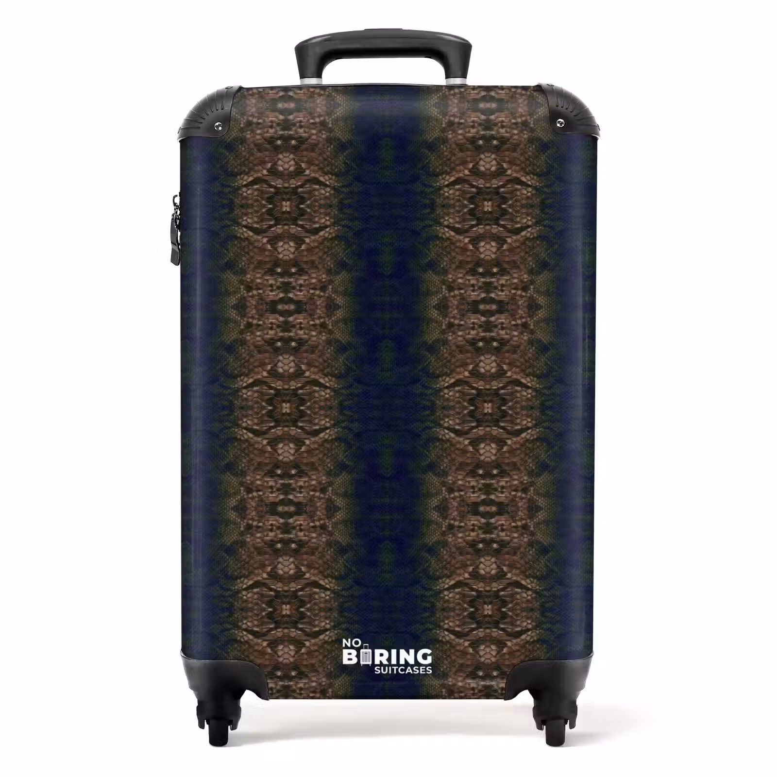 Koffer - Braun-blaue Schlangenhaut mit symmetrischer Schuppenstruktur — 1