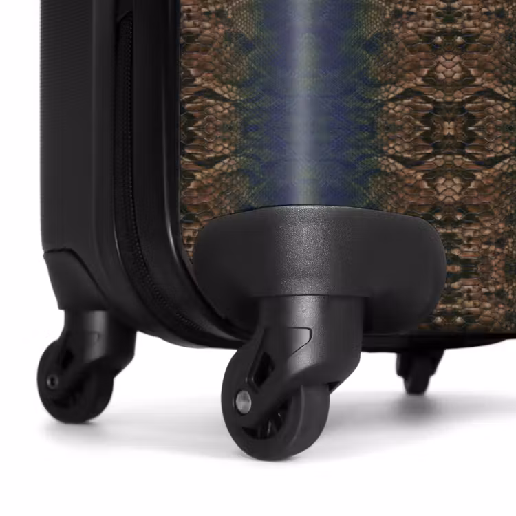 Koffer - Braun-blaue Schlangenhaut mit symmetrischer Schuppenstruktur — 6