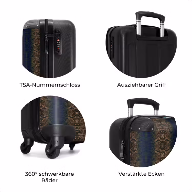 Koffer - Braun-blaue Schlangenhaut mit symmetrischer Schuppenstruktur — 7