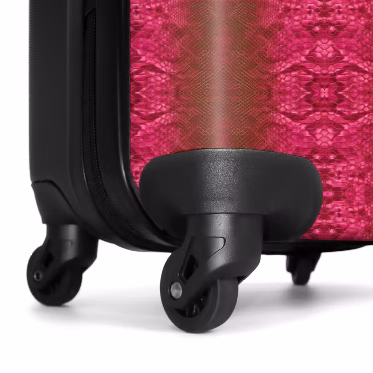 Koffer - Leuchtend rosa Schlangenhaut mit symmetrischer Schuppenstruktur — 6
