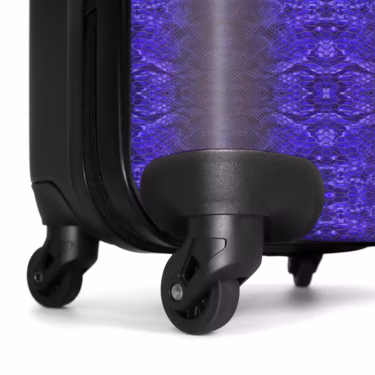 Koffer - Violettblaue Schlangenhaut mit symmetrischer Schuppenstruktur — 6