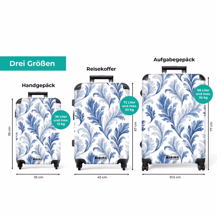 Koffer - Barockes Blattmuster blau — 3