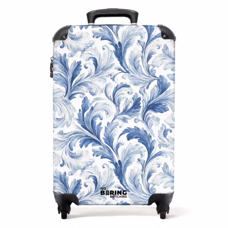 Koffer - Barockes Blattmuster blau — 1