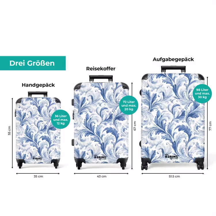 Koffer - Barockes Blattmuster blau — 3
