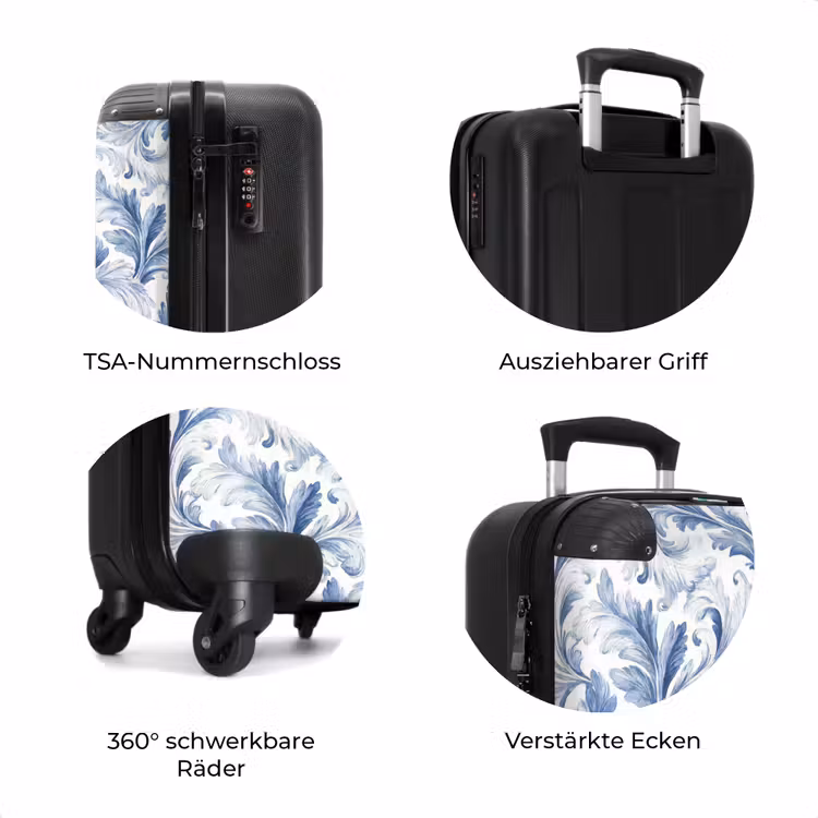 Koffer - Barockes Blattmuster blau — 8