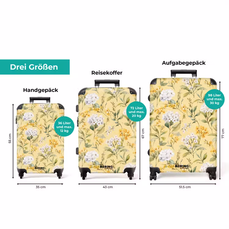 Koffer - Blütenmuster gelb — 3