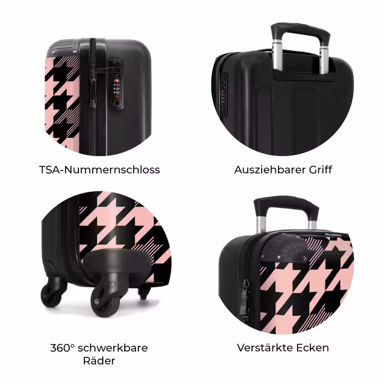 Koffer - Großes Elster-Muster in Rosa und Schwarz — 8