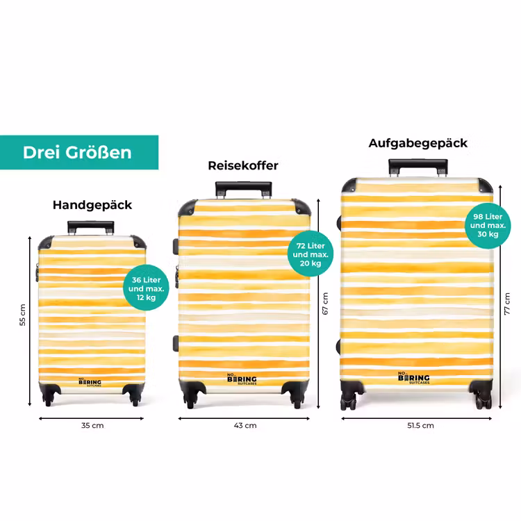 Koffer - Streifendesign gelb — 3