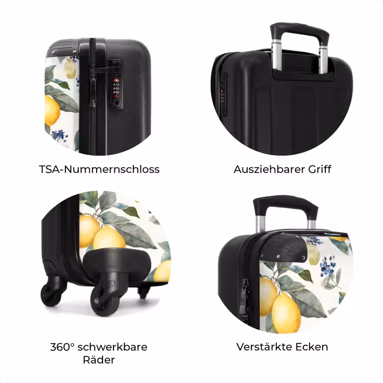 Koffer - Zitrone mit Blütenmuster — 8