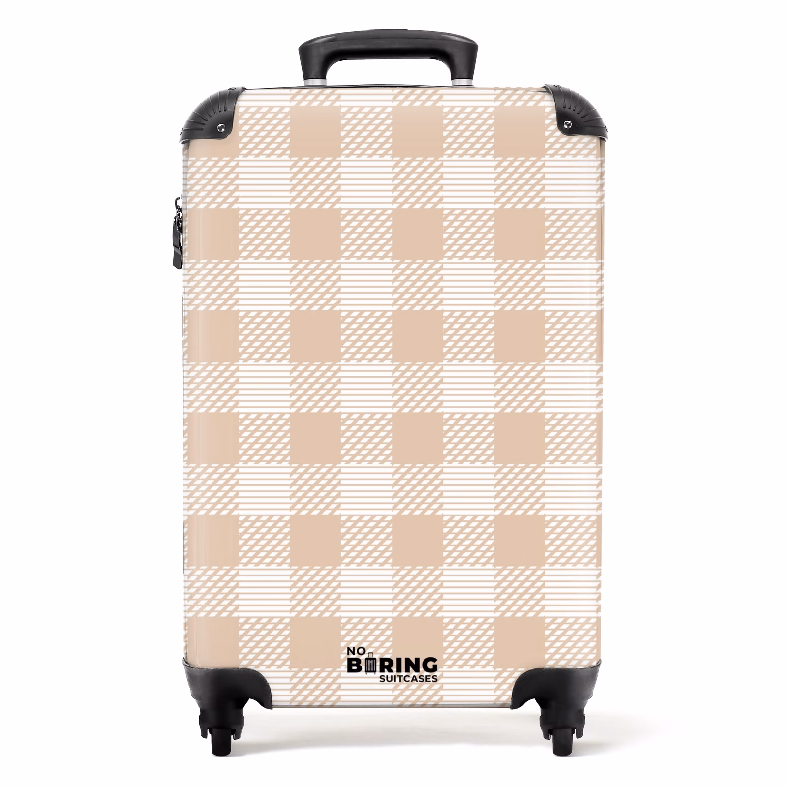 Koffer - Karomuster in Beige und Creme mit strukturierten Akzenten — 1